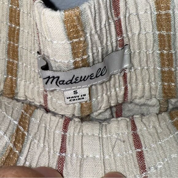 Madewell Linen-Cotton Smocked-Waist Button-Front Midi Skirt Size Small GUC - Picture 6 of 10